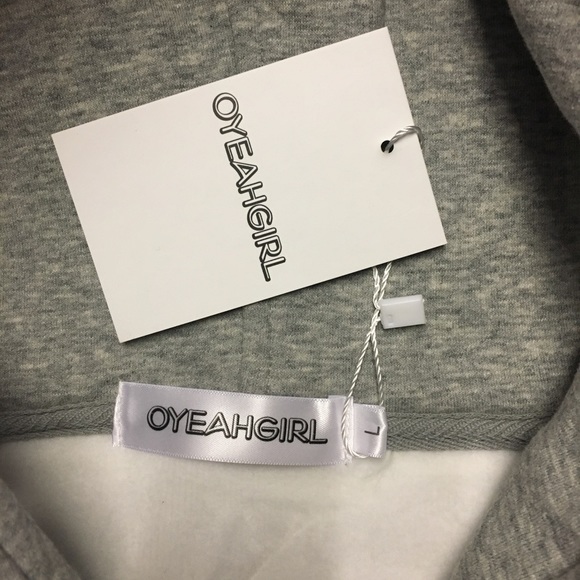Oyeahgirl Long Style Pullover Gray Hoodie Size Large - Picture 6 of 7